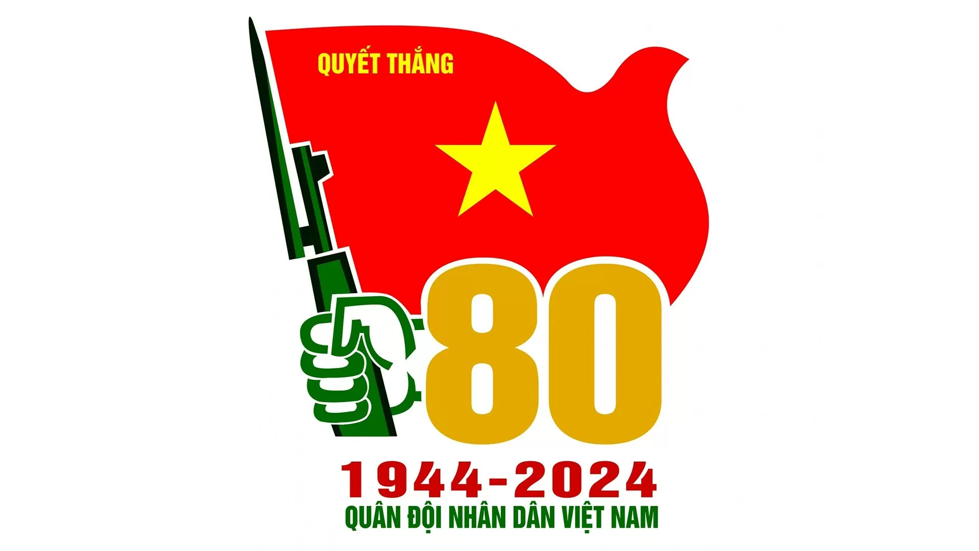 Biểu trưng tuyên truyền kỷ niệm 80 năm Ngày thành lập Quân đội nhân dân Việt Nam. (Nguồn: BQP) Biểu trưng tuyên truyền kỷ niệm 80 năm Ngày thành lập Quân đội nhân dân Việt Nam. (Nguồn: BQP)