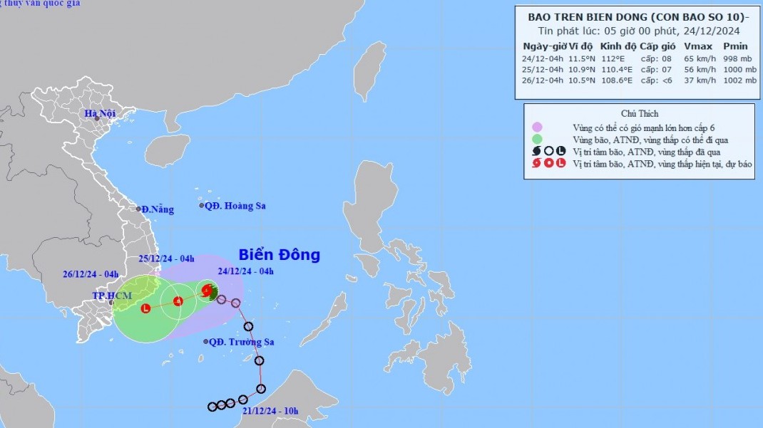 du bao dien bien bao so 10 se suy yeu dan thanh ap thap nhiet doi tren vu ng bie n khanh ho a bi nh thuan gio cap 6 song cao 3 6m