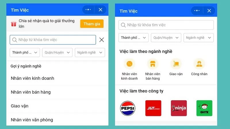 Tìm việc trên Zalo nhanh chóng mà bạn không nên bỏ qua Tìm việc trên Zalo nhanh chóng mà bạn không nên bỏ qua