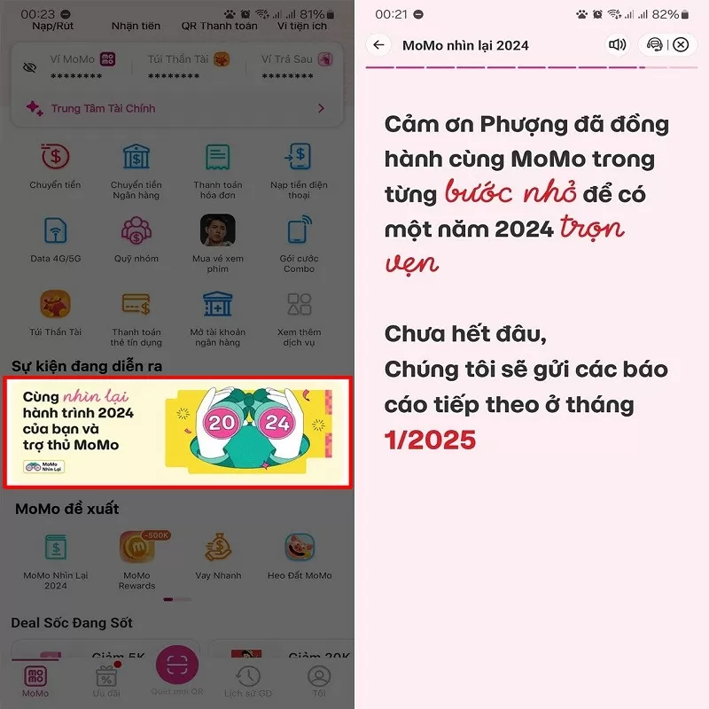 Nhìn lại năm 2024 cùng MoMo xem tổng kết chi tiêu một năm qua Nhìn lại năm 2024 cùng MoMo xem tổng kết chi tiêu một năm qua