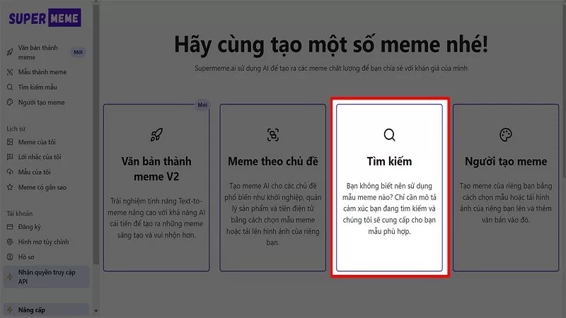 Tìm kiếm meme bằng AI với vài thao tác đơn giản Tìm kiếm meme bằng AI với vài thao tác đơn giản