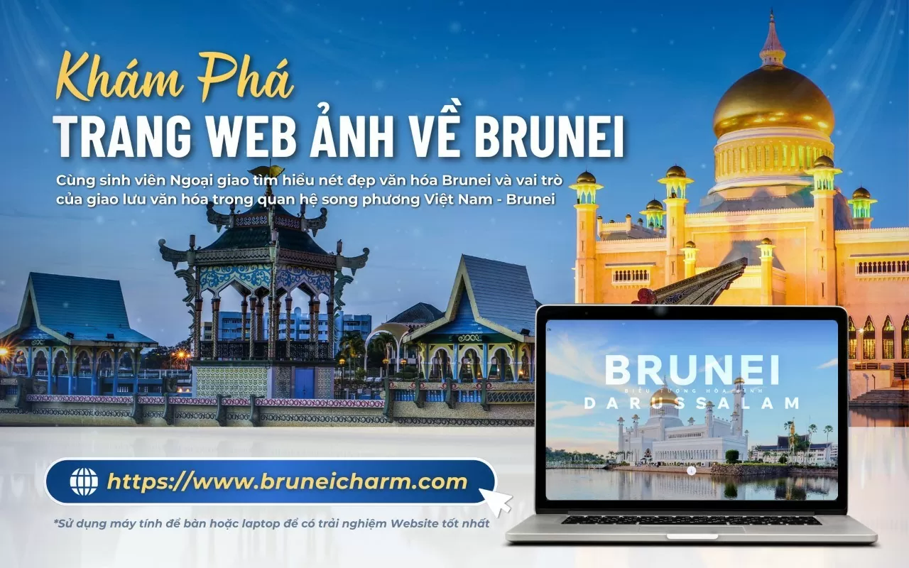 Ảnh 05: Trang web thông tin về Brunei do sinh viên Học viện Ngoại giao thiết kế Bruneicharm.com Ảnh 05: Trang web thông tin về Brunei do sinh viên Học viện Ngoại giao thiết kế Bruneicharm.com
