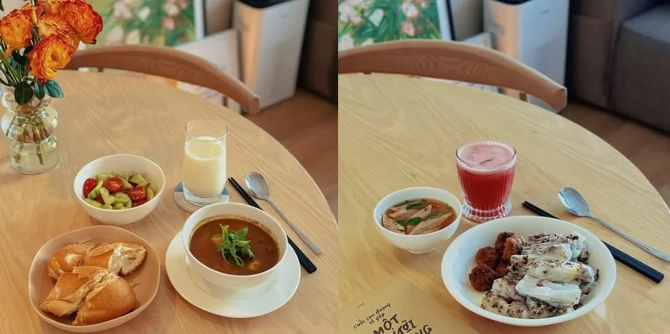 Bữa sáng đủ chất của Mai Ngọc. (Nguồn: Facebook) Bữa sáng đủ chất của Mai Ngọc. (Nguồn: Facebook)