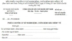 Mẫu giấy chuyển tuyến khám chữa bệnh BHYT từ năm 2025
