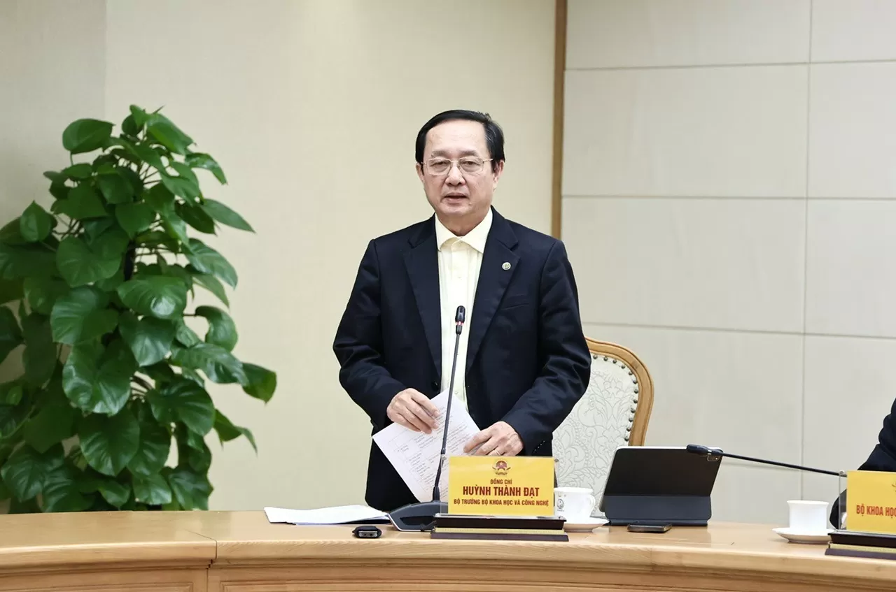 Bộ trưởng Bộ Khoa học và Công nghệ Huỳnh Thành Đạt phát biểu tại cuộc họp - Ảnh: VGP/Tuấn Dũng Bộ trưởng Bộ Khoa học và Công nghệ Huỳnh Thành Đạt phát biểu tại cuộc họp - Ảnh: VGP/Tuấn Dũng