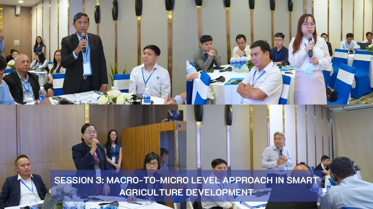 Các đại biểu cùng nhau thảo luận tại Phiên 3 “Tiếp cận theo cấp độ từ vĩ mô đến vi mô trong phát triển nông nghiệp thông minh”.