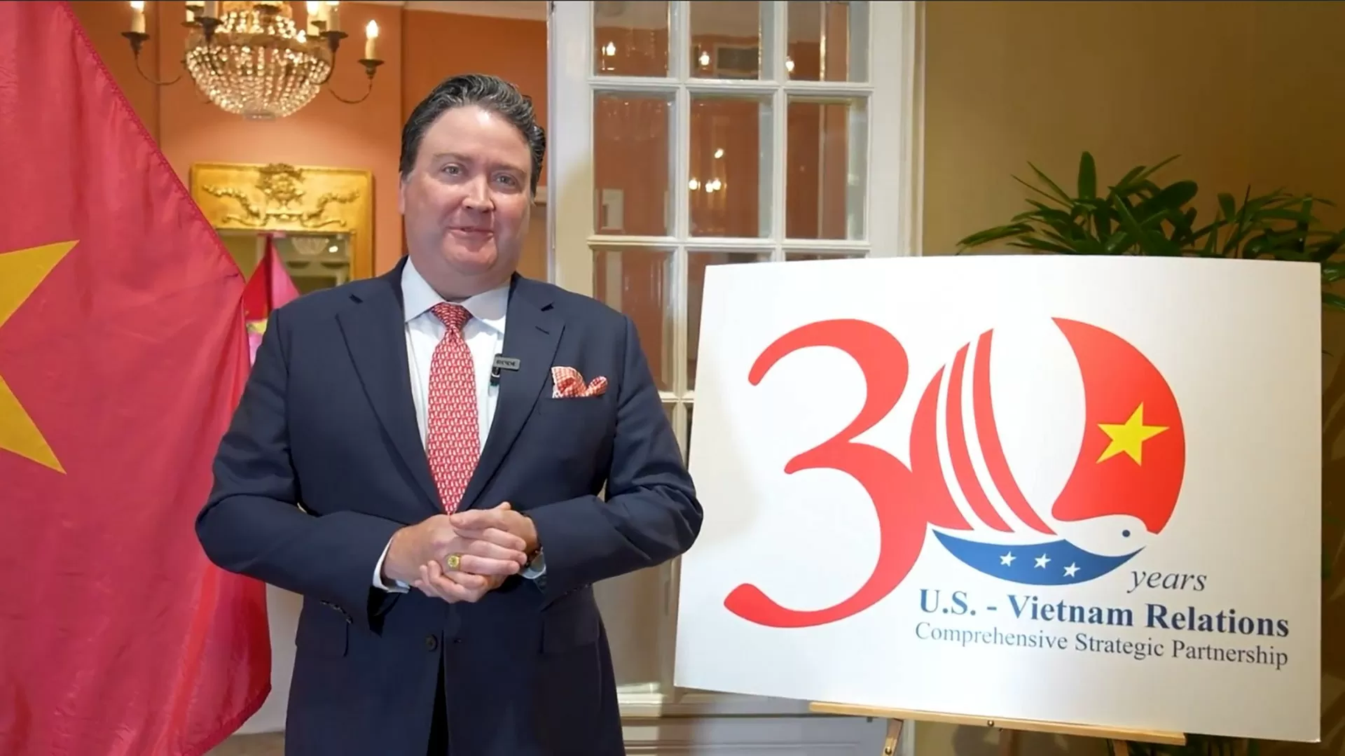 Đại sứ Hoa Kỳ Marc Knapper. (Ảnh chụp màn hình)