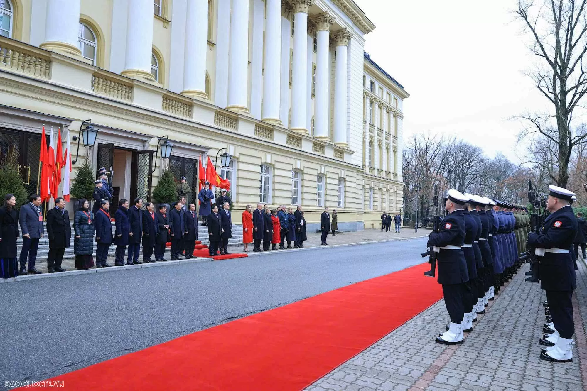 Lễ đón chính thức Thủ tướng Phạm Minh Chính tại Phủ Thủ tướng Ba Lan