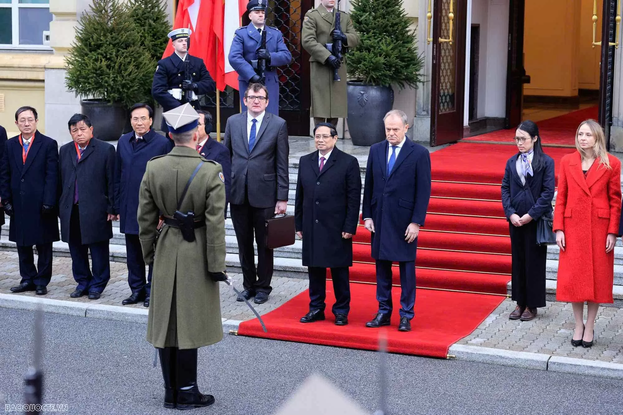 Lễ đón chính thức Thủ tướng Phạm Minh Chính tại Phủ Thủ tướng Ba Lan