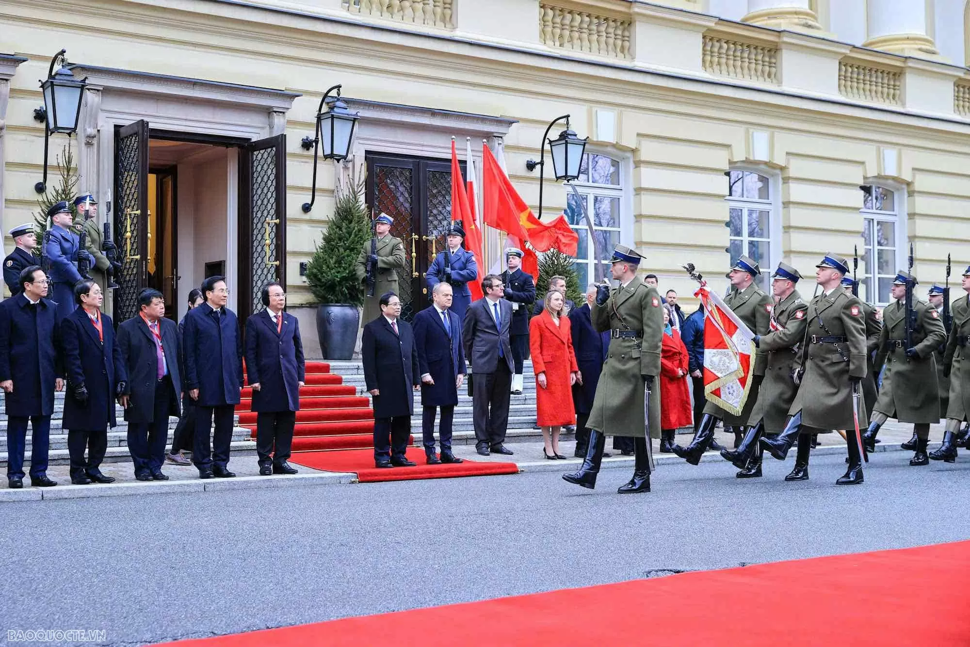 Lễ đón chính thức Thủ tướng Phạm Minh Chính tại Phủ Thủ tướng Ba Lan