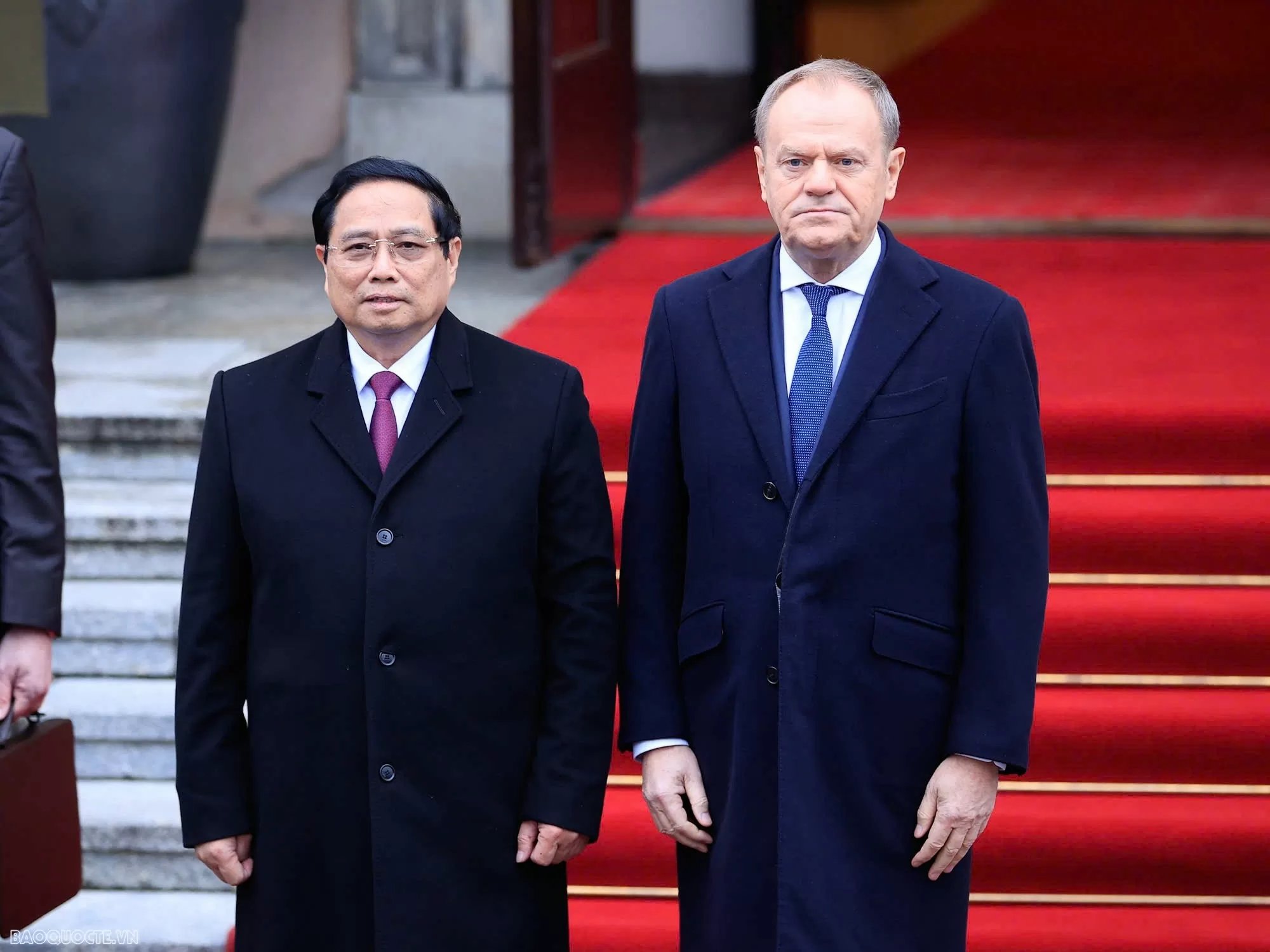 Lễ đón chính thức Thủ tướng Phạm Minh Chính tại Phủ Thủ tướng Ba Lan Tuyên bố chung Việt Nam - Ba Lan về nâng tầm quan hệ song phương