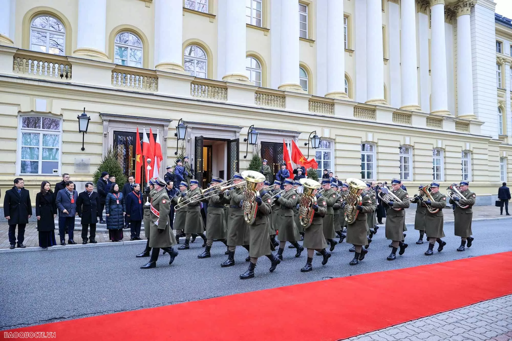 Lễ đón chính thức Thủ tướng Phạm Minh Chính tại Phủ Thủ tướng Ba Lan