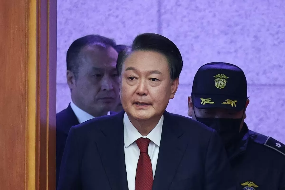 Tổng thống Yoon Suk Yeol trong phiên luận tội tại Toà án Hiến pháp ngày 21/1. (Nguồn: Reuters) Tổng thống Yoon Suk Yeol trong phiên luận tội tại Toà án Hiến pháp ngày 21/1. (Nguồn: Reuters)