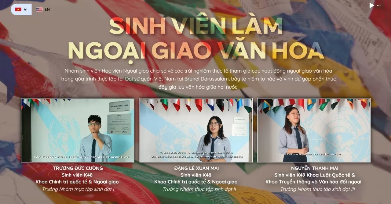 Sinh viên ngoại giao với đam mê công nghệ số, nỗ lực lan tỏa hình ảnh đất nước trong kỷ nguyên mới
