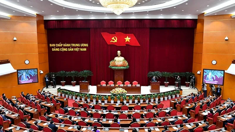 Toàn cảnh phiên bế mạc Hội nghị Ban Chấp hành Trung ương Đảng khóa XIII. (Nguồn: nhandan.vn) Toàn cảnh phiên bế mạc Hội nghị Ban Chấp hành Trung ương Đảng khóa XIII. (Nguồn: nhandan.vn)