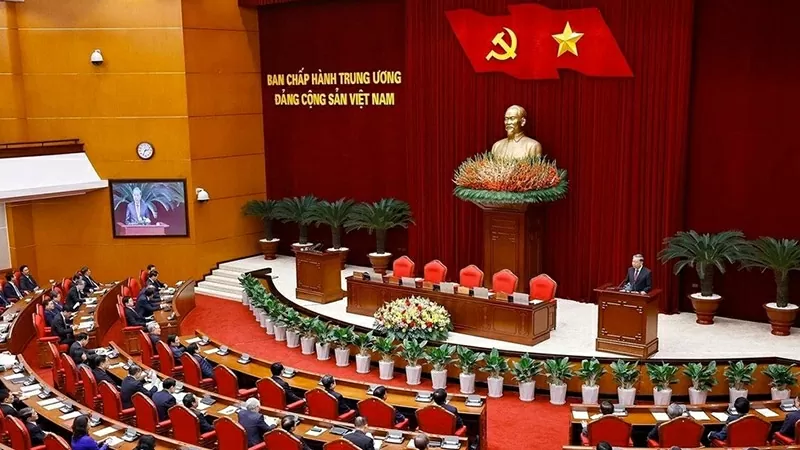 Quang cảnh phiên bế mạc Hội nghị Ban Chấp hành Trung ương Đảng khóa XIII. (Nguồn: TTXVN)