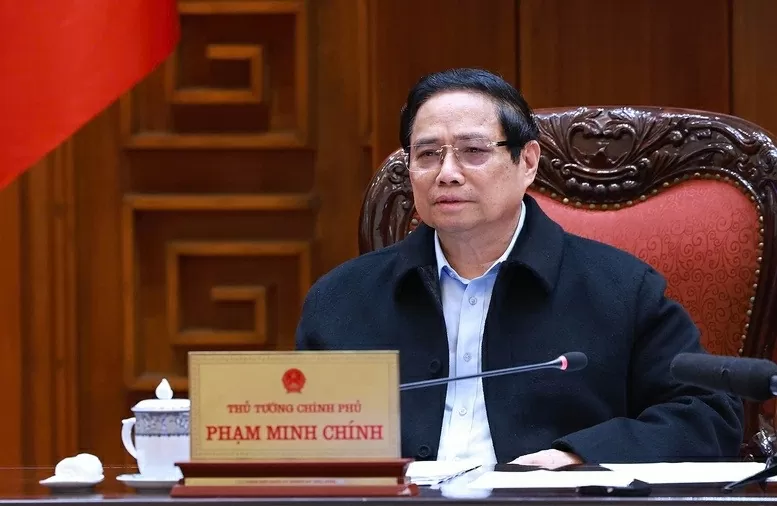 Thủ tướng Chính phủ Phạm Minh Chính phát biểu kết luận cuộc họp về tình hình thực hiện Dự án Cảng hàng không quốc tế Long Thành - Ảnh: VGP/Nhật Bắc