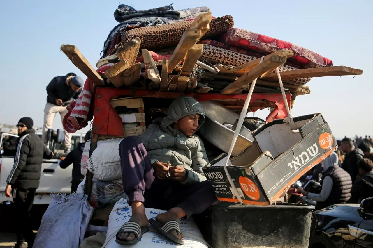 Hàng chục nghìn người Palestine háo hức trở về nhà ở phía Bắc Dải Gaza