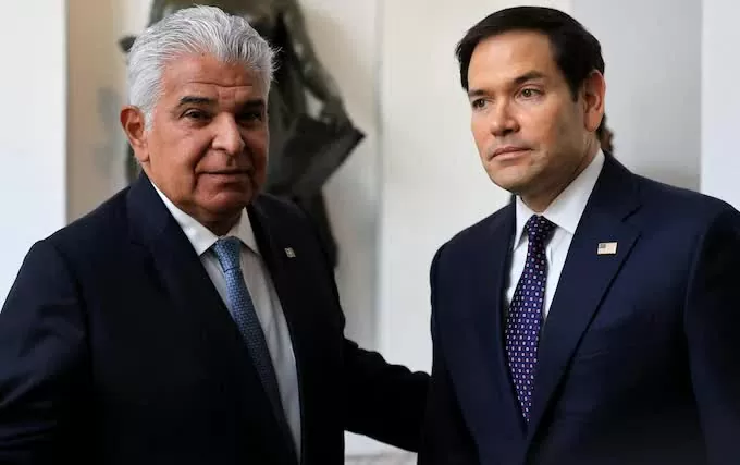 Tổng thống Panama Jose Raul Mulino (trái) tiếp Ngoại trưởng Mỹ Marco Rubio tại thành phố Panama ngày 2/2. (Nguồn: Văn phòng báo chí Phủ Tổng thống Panama) Tổng thống Panama Jose Raul Mulino (trái) tiếp Ngoại trưởng Mỹ Marco Rubio tại thành phố Panama ngày 2/2. (Nguồn: Văn phòng báo chí Phủ Tổng thống Panama)