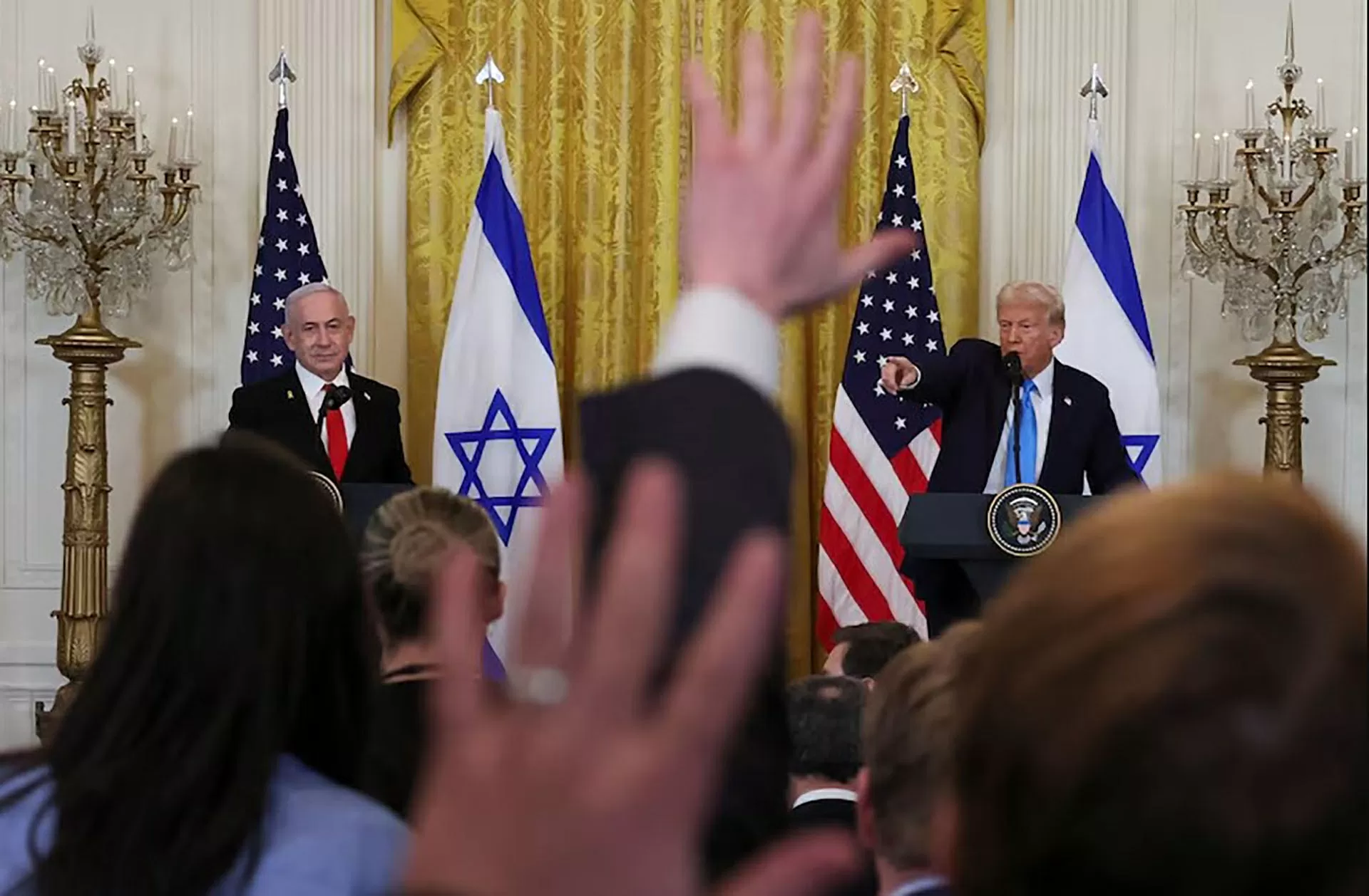 Thủ tướng Benjamin Netanyahu và Tổng thống Donald Trump tại Nhà Trắng, ngày 4/2. (Nguồn: News/Reuters)