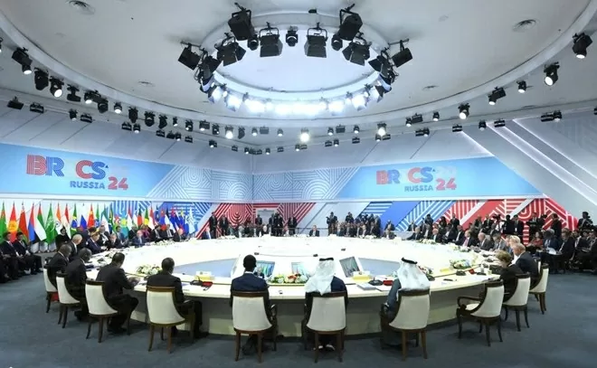 Một phiên họp trong khuôn khổ hội nghị thượng đỉnh BRICS tại Kazan ngày 22-24.10. Ảnh: brics-russia2024.ru Một phiên họp trong khuôn khổ hội nghị thượng đỉnh BRICS tại Kazan ngày 22-24.10. Ảnh: brics-russia2024.ru