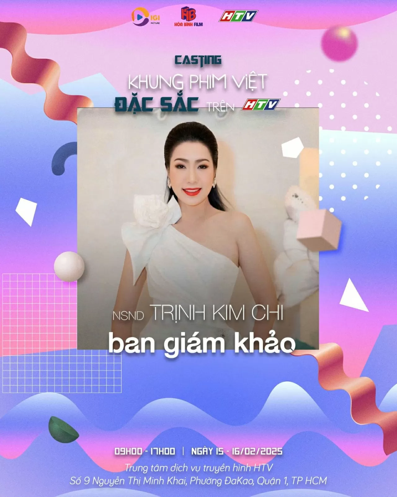Nghệ sĩ Trịnh Kim Chi sẽ trực tiếp tuyển chọn những gương mặt phù hợp nhất cho những bộ phim sẽ bấm máy đợt này. Nghệ sĩ Trịnh Kim Chi sẽ trực tiếp tuyển chọn những gương mặt phù hợp nhất cho những bộ phim sẽ bấm máy đợt này.
