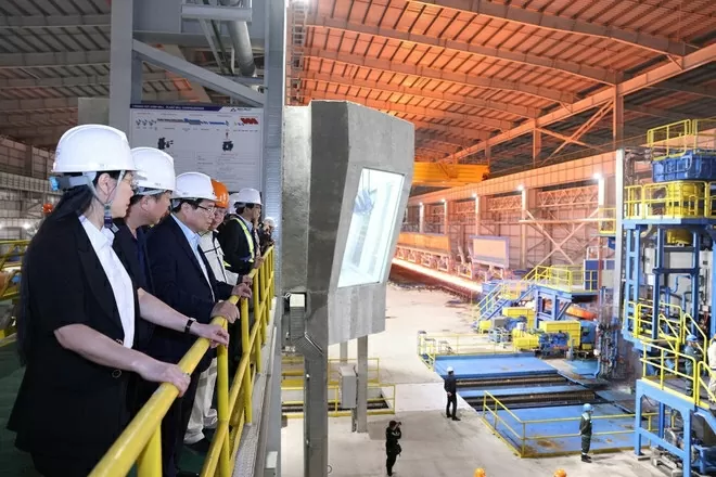 Thủ tướng thăm Khu liên hợp gang thép Hòa Phát Dung Quất