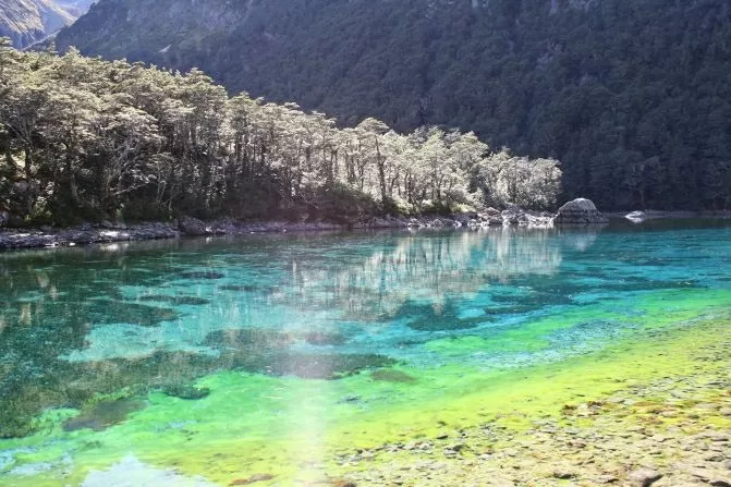 Hồ nước trong suốt lạ kỳ ở New Zealand