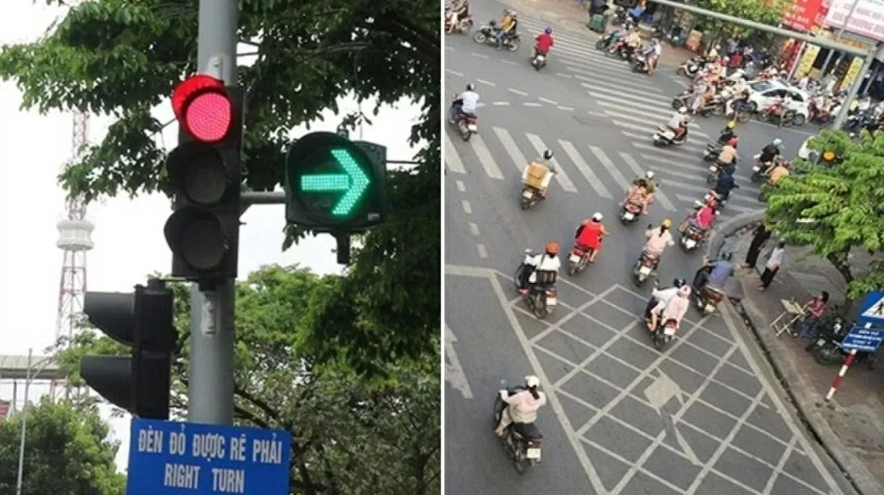 Mức phạt đối với ô tô, xe máy dừng đèn đỏ chắn lối rẽ phải năm 2025