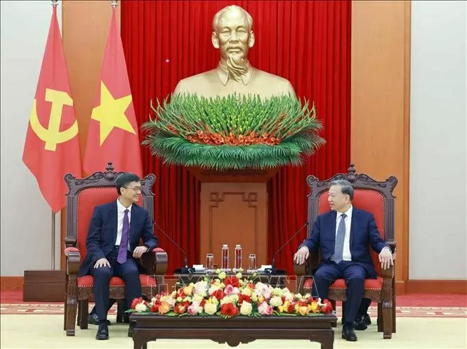 Tổng Bí thư đánh giá cao vai trò, vị trí tiên phong của Quảng Tây trong thúc đẩy quan hệ hữu nghị, hợp tác thiết thực với Việt Nam - Ảnh: TTXVN