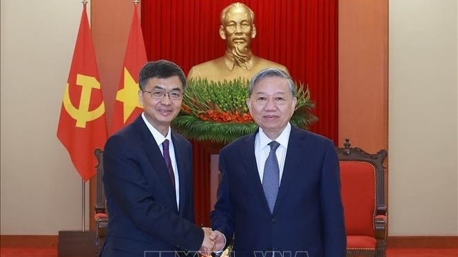 Tổng Bí thư Tô Lâm tiếp Bí thư Quảng Tây, Trung Quốc Trần Cương