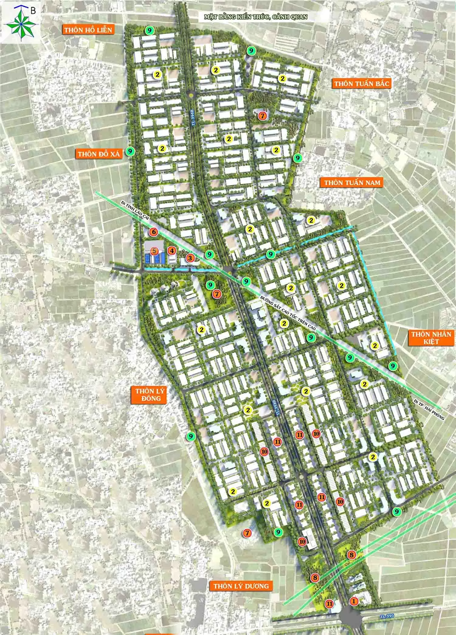 Bản đồ thiết kế cảnh quan KCN Phúc Điền mở rộng. (Nguồn: Công ty CP Đầu tư Trung Quý -  Bắc Ninh)