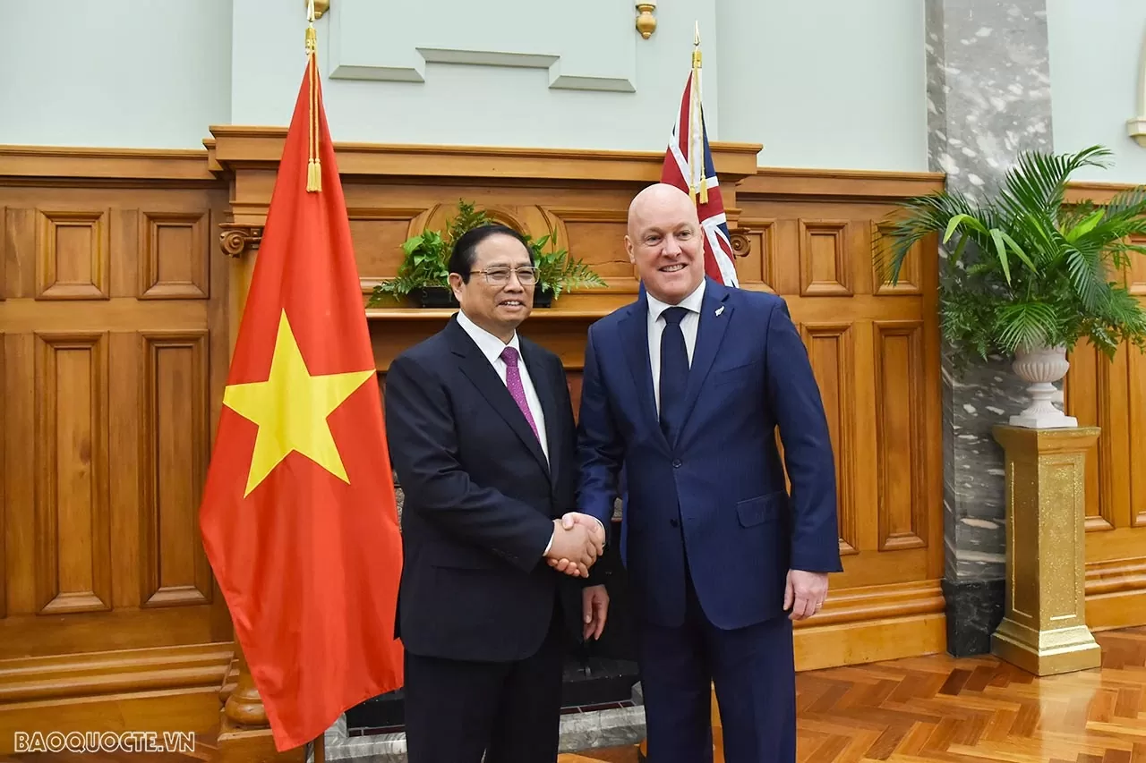 Chuyến thăm của Thủ tướng Christopher Luxon bện cho ‘tấm vải’ Việt Nam-New Zealand thêm bền chặt Chuyến thăm của Thủ tướng Christopher Luxon bện cho ‘tấm vải’ Việt Nam-New Zealand thêm bền chặt