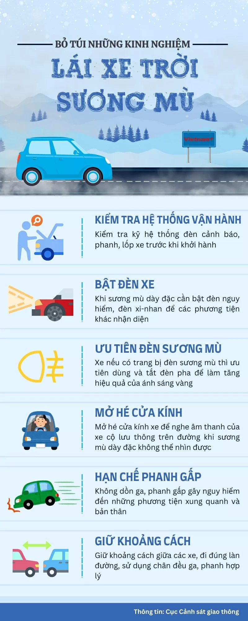 Tài xế tham gia giao thông thời tiết sương mù cần lưu ý những gì?