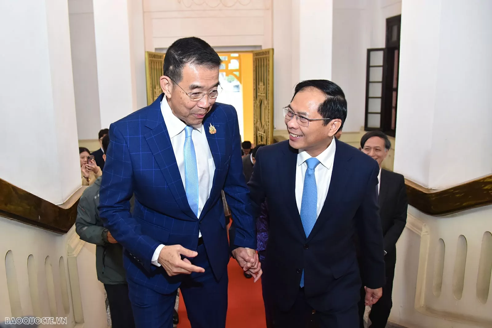 Bộ trưởng Ngoại giao Thái Lan Maris Sangiampongsa cũng nhấn mạnh, Thái Lan coi trọng củng cố và phát triển quan hệ hợp tác hữu nghị tốt đẹp với Việt Nam. Trong những năm qua, quan hệ Đối tác chiến lược tăng cường giữa hai nước phát triển tích cực.