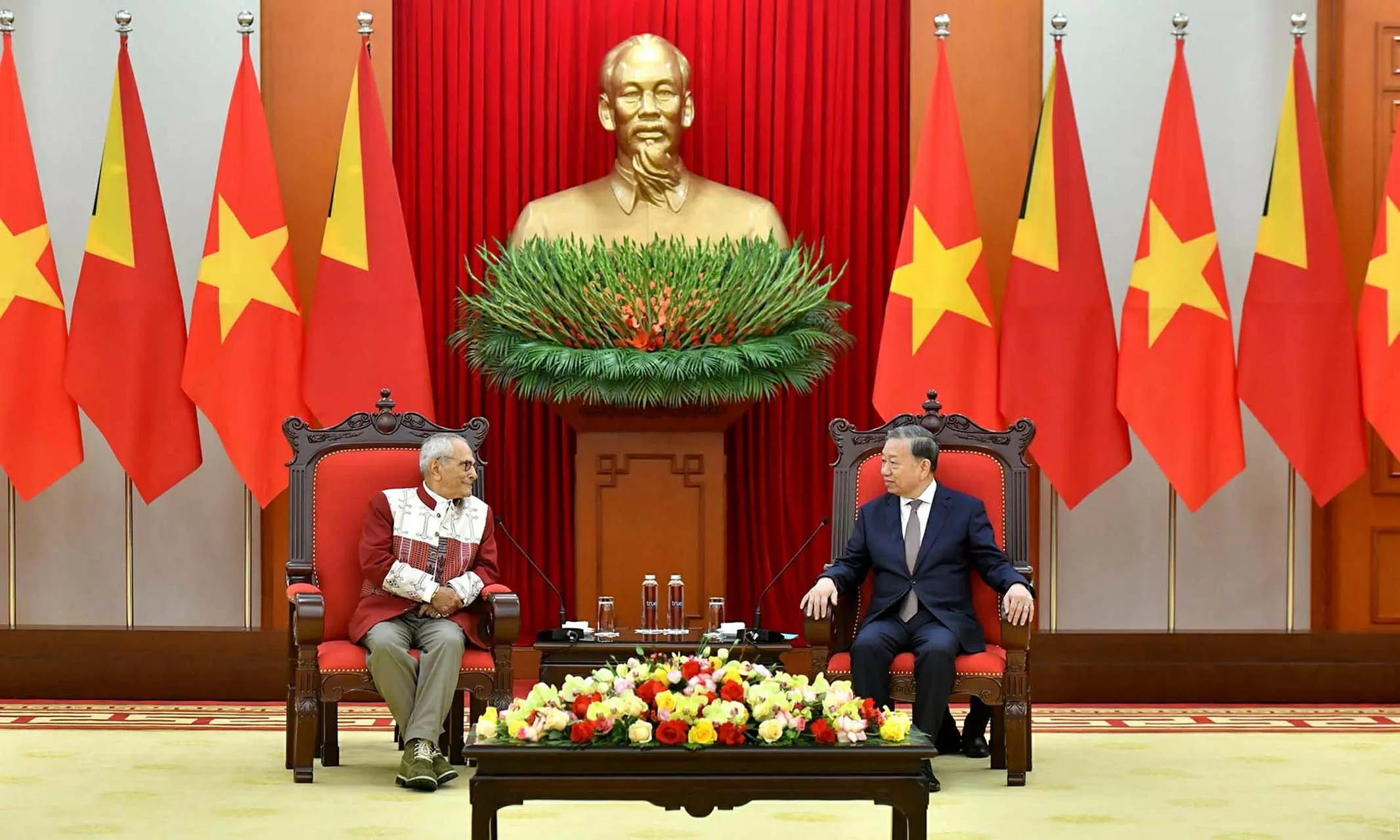 Tổng Bí thư Tô Lâm tiếp Tổng thống Timor-Leste José Ramos-Horta. (Nguồn: Báo Nhân dân) Tổng Bí thư Tô Lâm tiếp Tổng thống Timor-Leste José Ramos-Horta. (Nguồn: Báo Nhân dân)