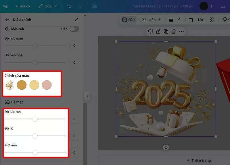 Kéo xuống phía dưới sẽ nhìn thấy bảng màu Kéo xuống phía dưới sẽ nhìn thấy bảng màu