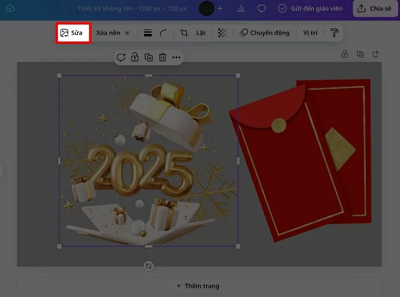 Nhấn vào thành phần bạn muốn sửa và chọn mục Sửa Nhấn vào thành phần bạn muốn sửa và chọn mục Sửa