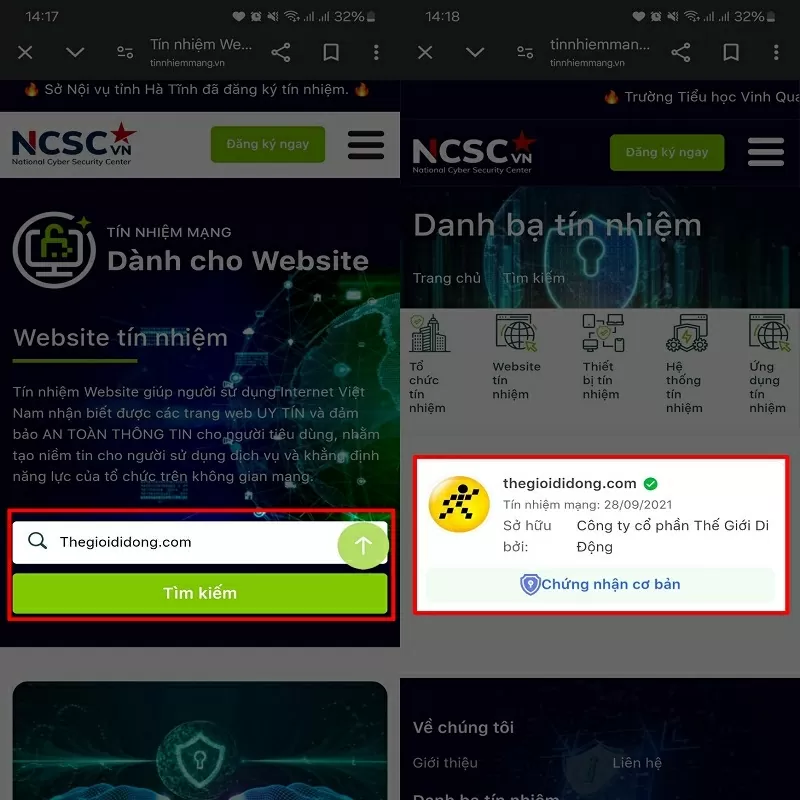 Nhập tên miền webite vào ô trống Nhập tên miền webite vào ô trống