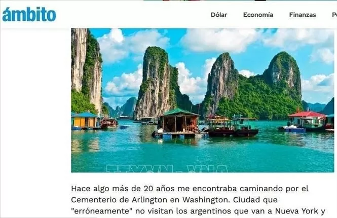 Tờ Ambito của Argentina đã đăng bài viết ca ngợi vẻ đẹp đất nước, con người và văn hóa Việt Nam. Ảnh: Diệu Hương - PV TTXVN tại Argentina Tờ Ambito của Argentina đã đăng bài viết ca ngợi vẻ đẹp đất nước, con người và văn hóa Việt Nam. Ảnh: Diệu Hương - PV TTXVN tại Argentina