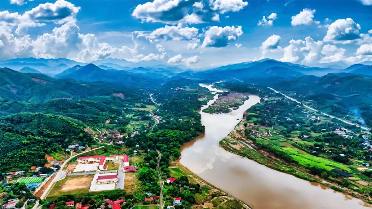 Huyện Bảo Thắng nhìn từ trên cao. (Nguồn: Báo Dân tộc)