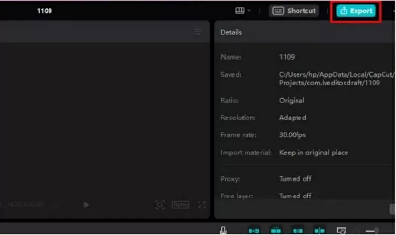 nhấn vào nút Export để xuất video về máy nhấn vào nút Export để xuất video về máy