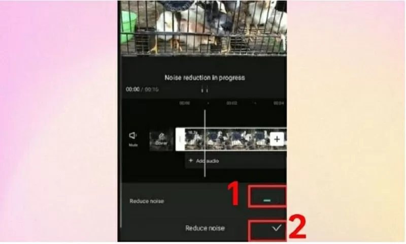 Gạt công tắt để bật thanh công cụ Reduce Noise Gạt công tắt để bật thanh công cụ Reduce Noise