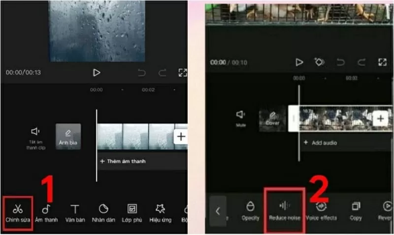 Nhấn vào Edit và chọn Reduce Noise Nhấn vào Edit và chọn Reduce Noise