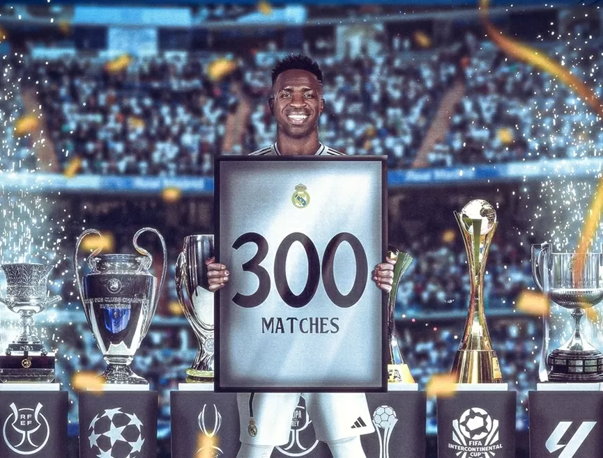 Cán mốc 300 trận, Vinicius chỉ kém Raul và Casillas Cán mốc 300 trận, Vinicius chỉ kém Raul và Casillas