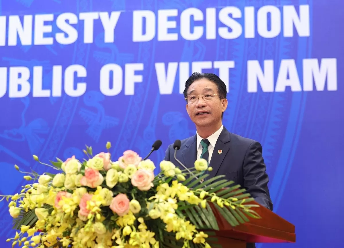 Phó Chủ nhiệm Văn phòng Chủ tịch nước Phạm Thanh Hà phát biểu tại họp báo. (Nguồn: VGP) Phó Chủ nhiệm Văn phòng Chủ tịch nước Phạm Thanh Hà phát biểu tại họp báo. (Nguồn: VGP)