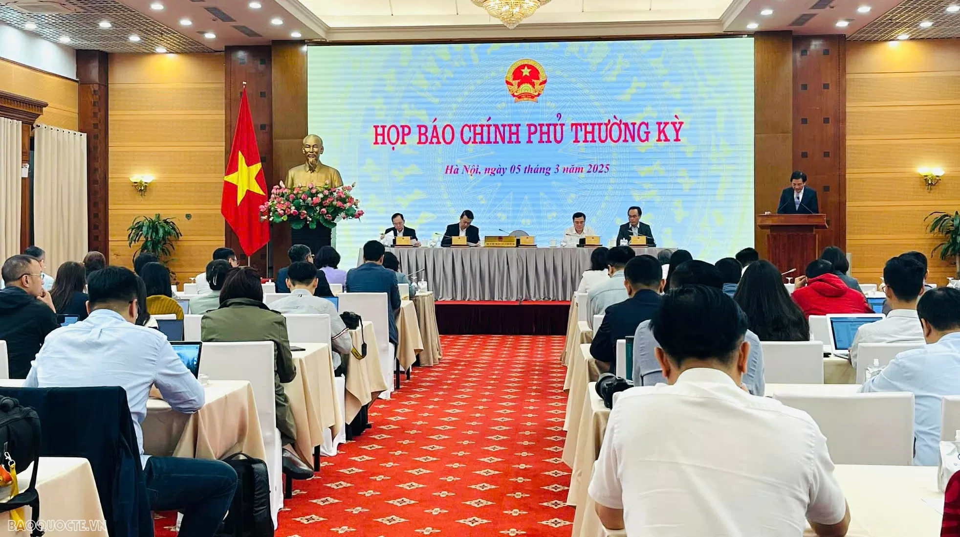 Họp báo Chính phủ thường kỳ tháng 3/2025 (Ảnh: Gia Thành) Họp báo Chính phủ thường kỳ tháng 3/2025 (Ảnh: Gia Thành)