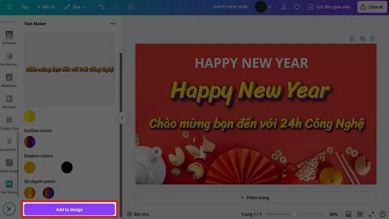 Điều chỉnh độ nghiên, độ đổ bóng và kích thước Điều chỉnh độ nghiên, độ đổ bóng và kích thước