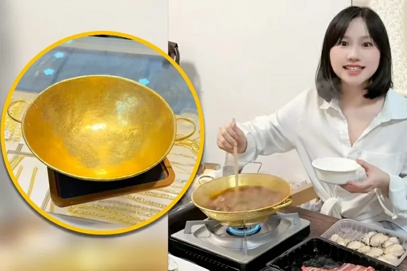 Nồi lẩu bằng vàng nguyên chất Nồi lẩu bằng vàng nguyên chất