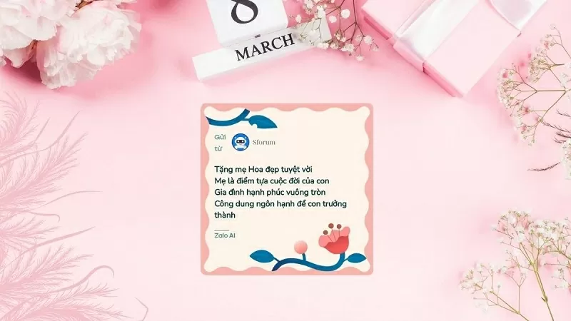 Cách tạo thiệp mừng 8/3 độc đáo bằng Zalo Al Cách tạo thiệp mừng 8/3 độc đáo bằng Zalo Al